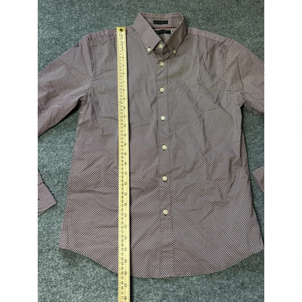 Banana Republic Shirt Mens S Brown Geometric Button-Down Stretch Untucked